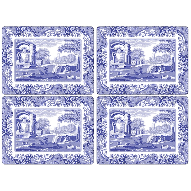 Blue Italian Bordbrikke 4-pk, 401x290 mm