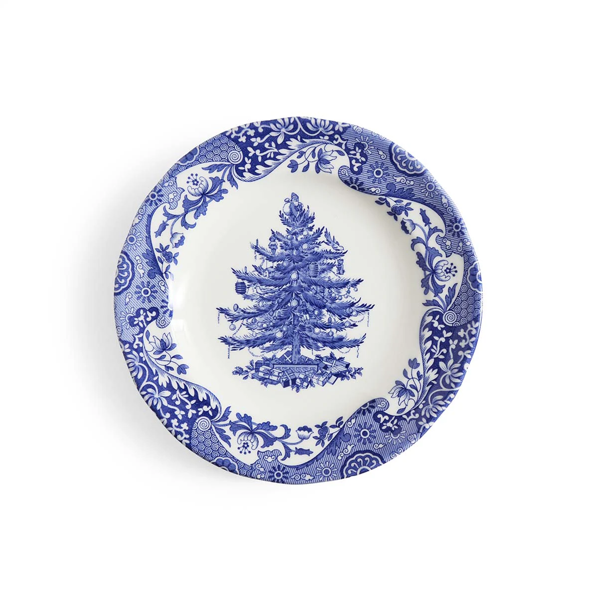 Spode Blue Italian Christmas Sidetallerken 20 Cm  -  Juletallerkener Stengods Bl&aring; - BLIXT0140