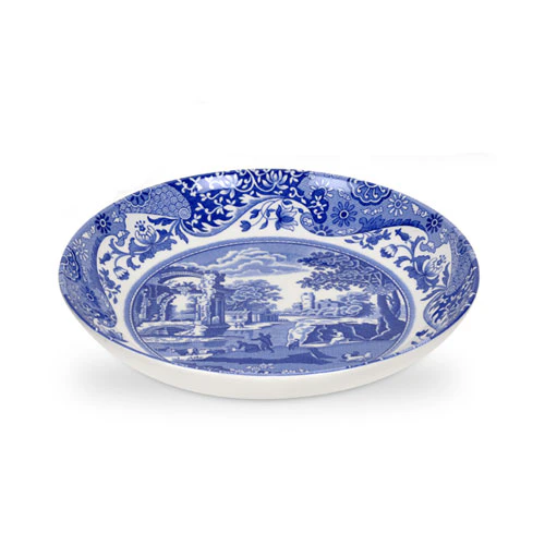 Spode Blue Italian Pastask&aring;l &Oslash;23cm -  Serveringssk&aring;ler Steingods Hvit - BLI3886