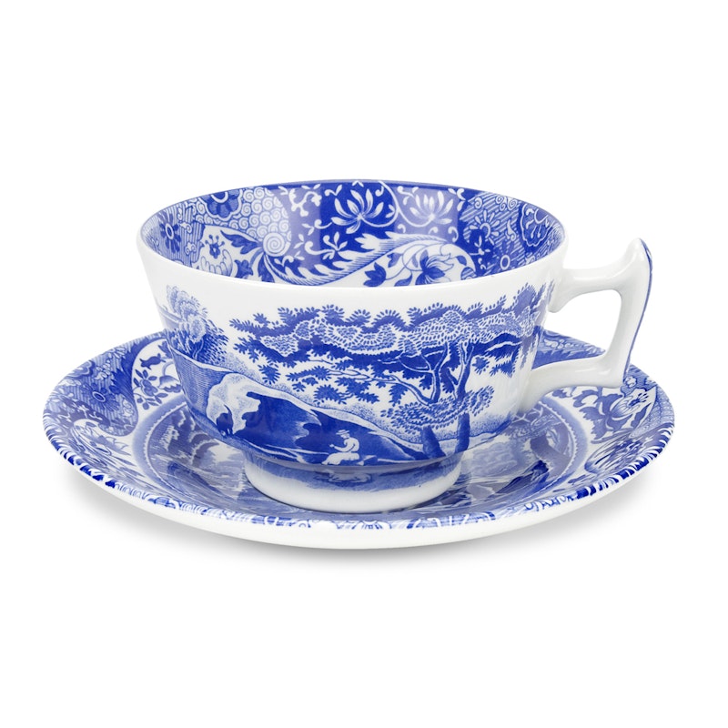 Blue Italian Tekopp med Skål 200 ml