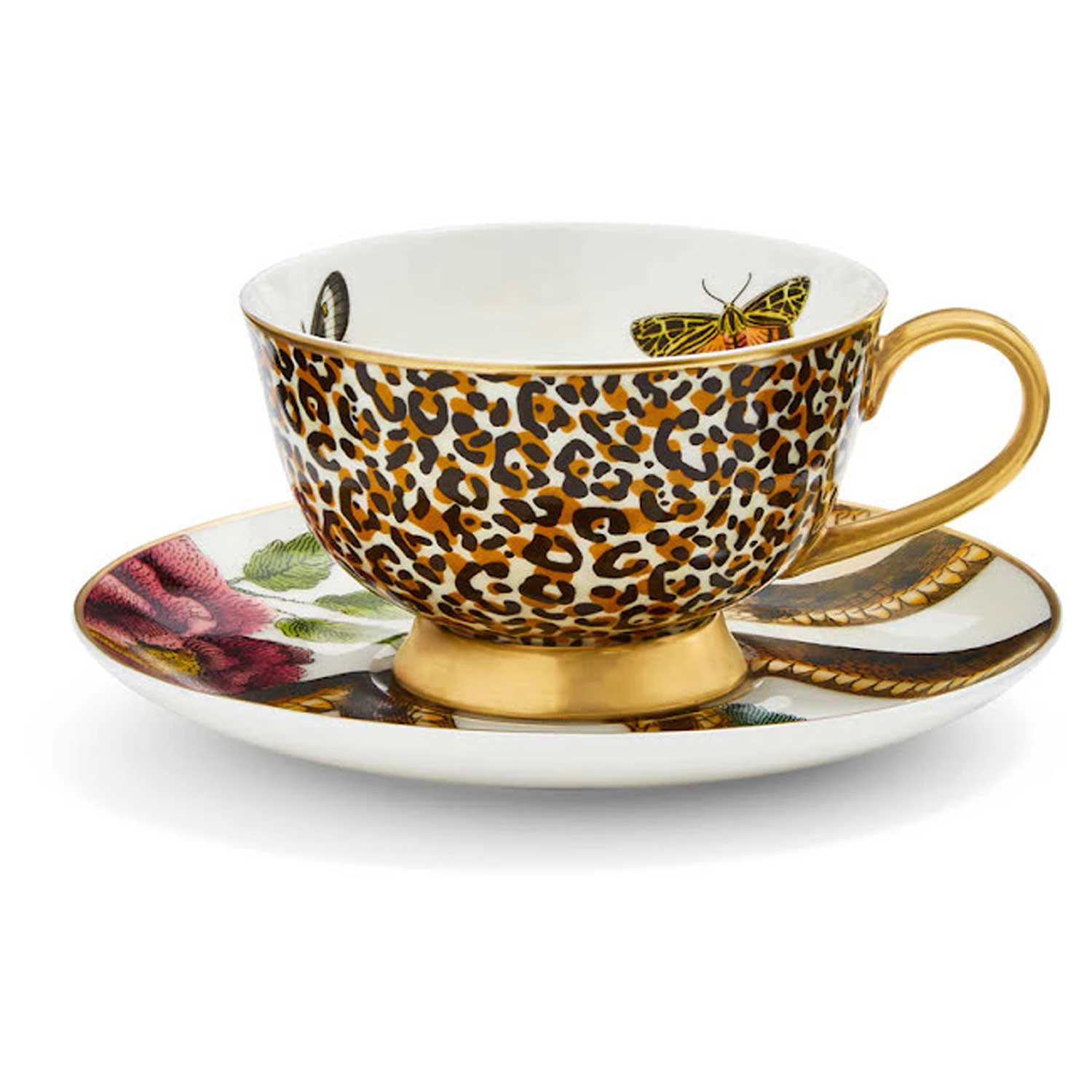 Spode Creatures Of Curiosity Tekopp Med Tallerken Leopard/snake -  Tekopper Porselen Multi - CRCLS8821-XG
