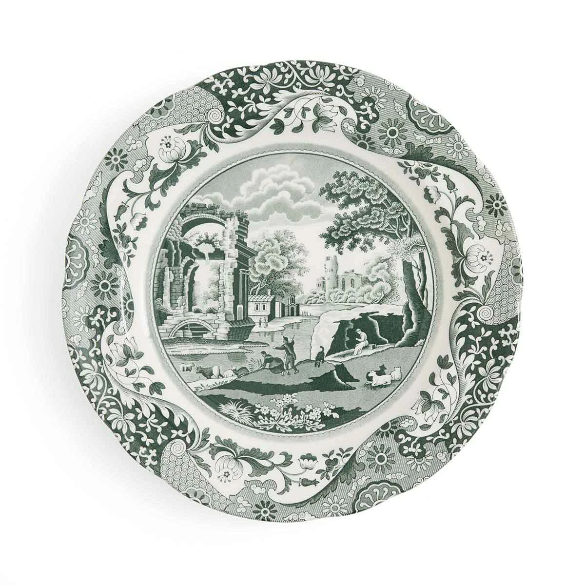 Spode Heritage Green Italian Middagstallerken 27 Cm Gr&oslash;nn -  Tallerkener Porselen Hvit - HGI0100