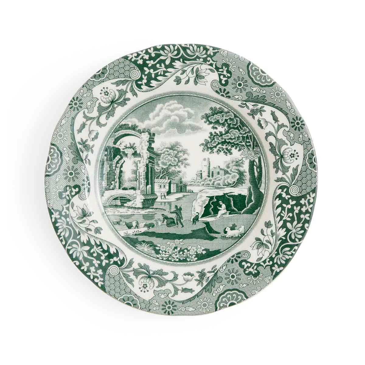 Spode Heritage Green Italian Sidetallerken 15 Cm Gr&oslash;nn -  Asjetter Porselen Hvit - HGI0160