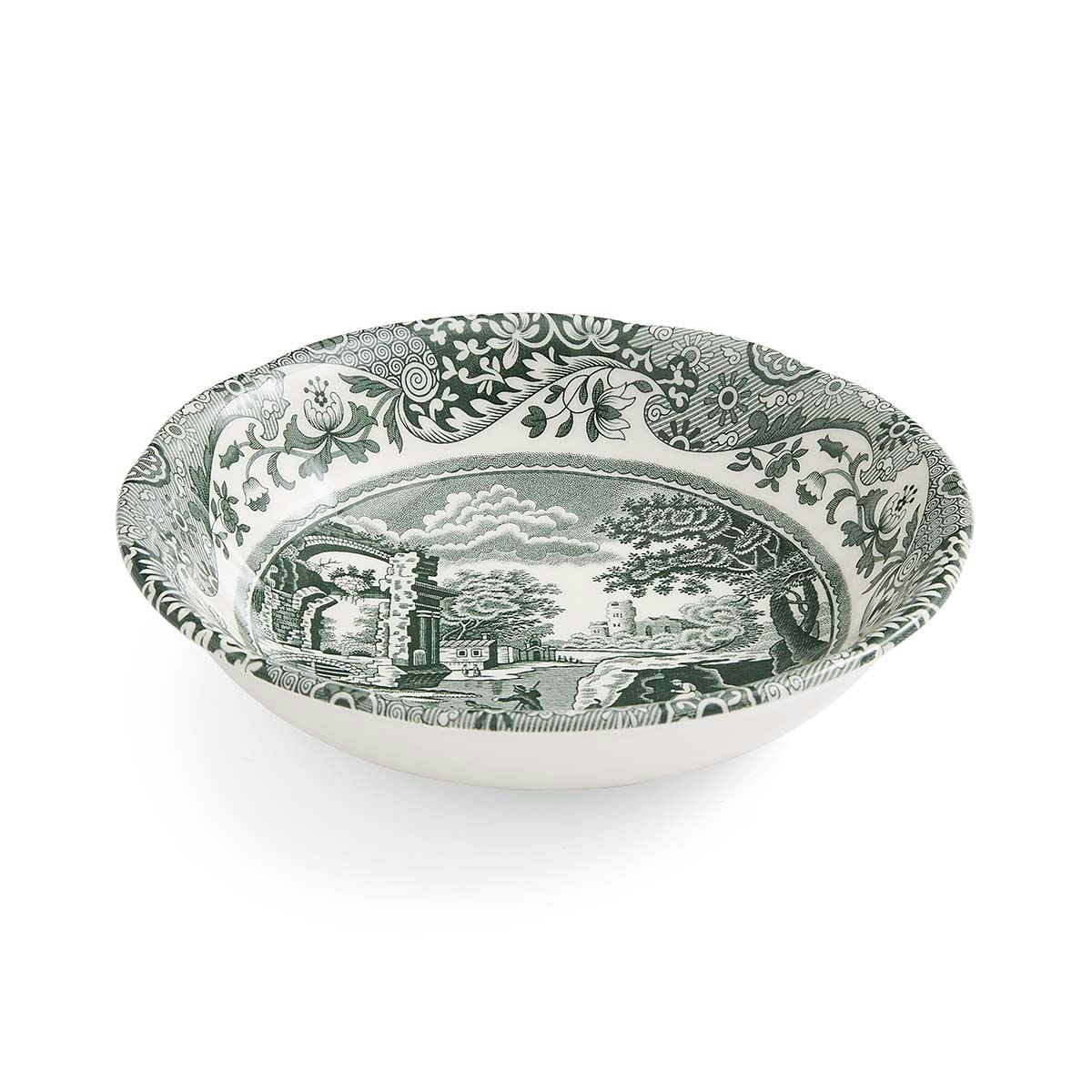 Spode Heritage Green Italian Sk&aring;l 16 Cm Gr&oslash;nn -  Frokostsk&aring;ler Porselen Hvit - HGI0330