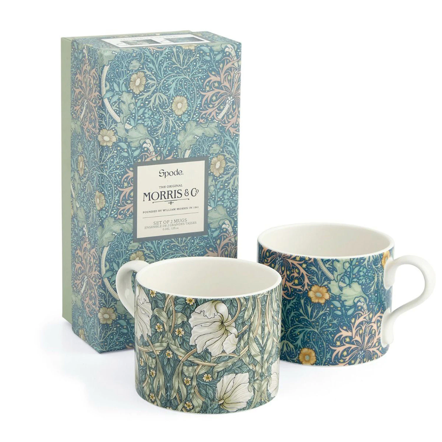 Spode Morris & Co Krus 2-pk Seaweed/pimpernel -  Kaffekopper Porselen Multi - MCOK8726-XG