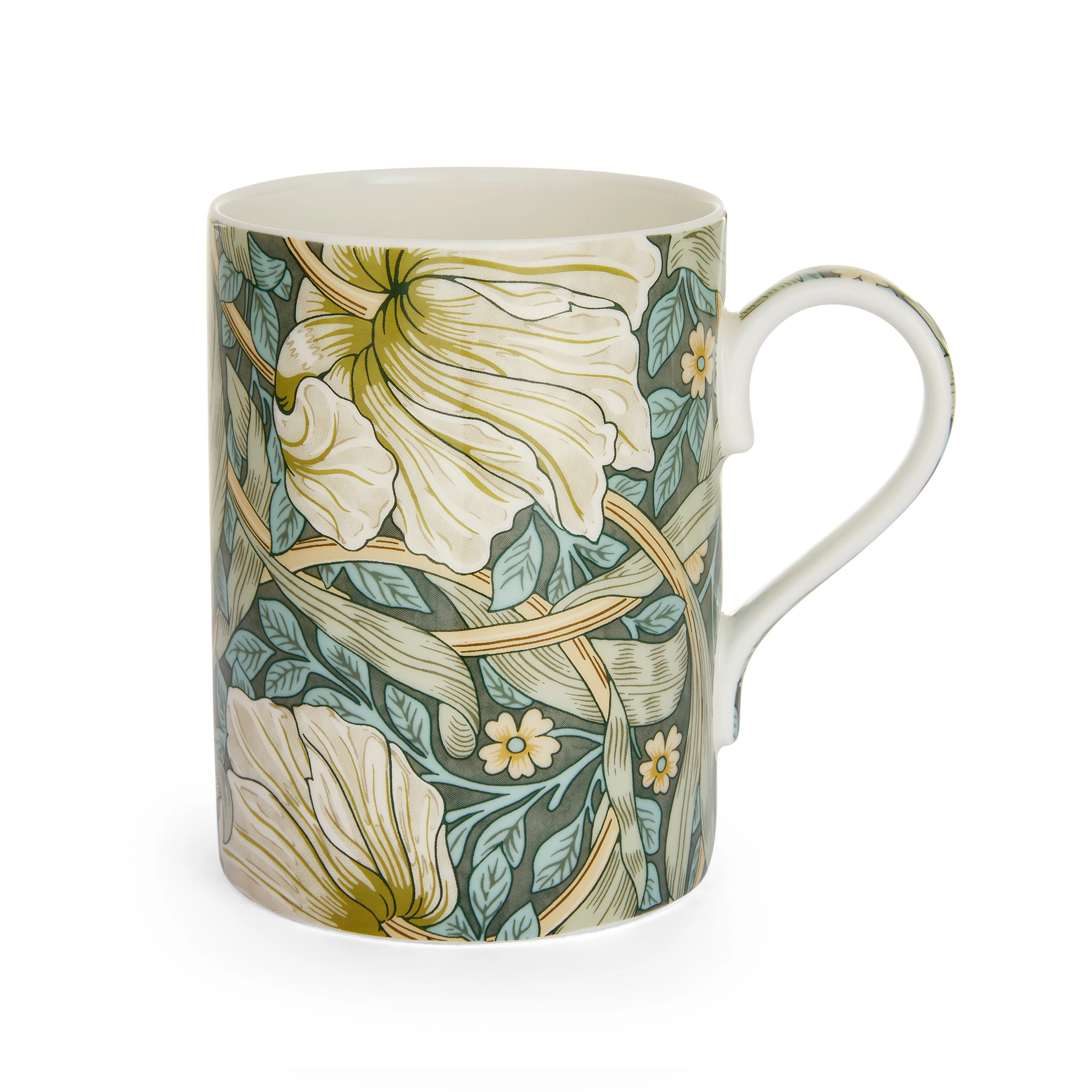 Spode William Morris & Co Krus Pimpernel/privet - Kaffekopper Benporselen Gr&oslash;nn - MCOM5583-XS