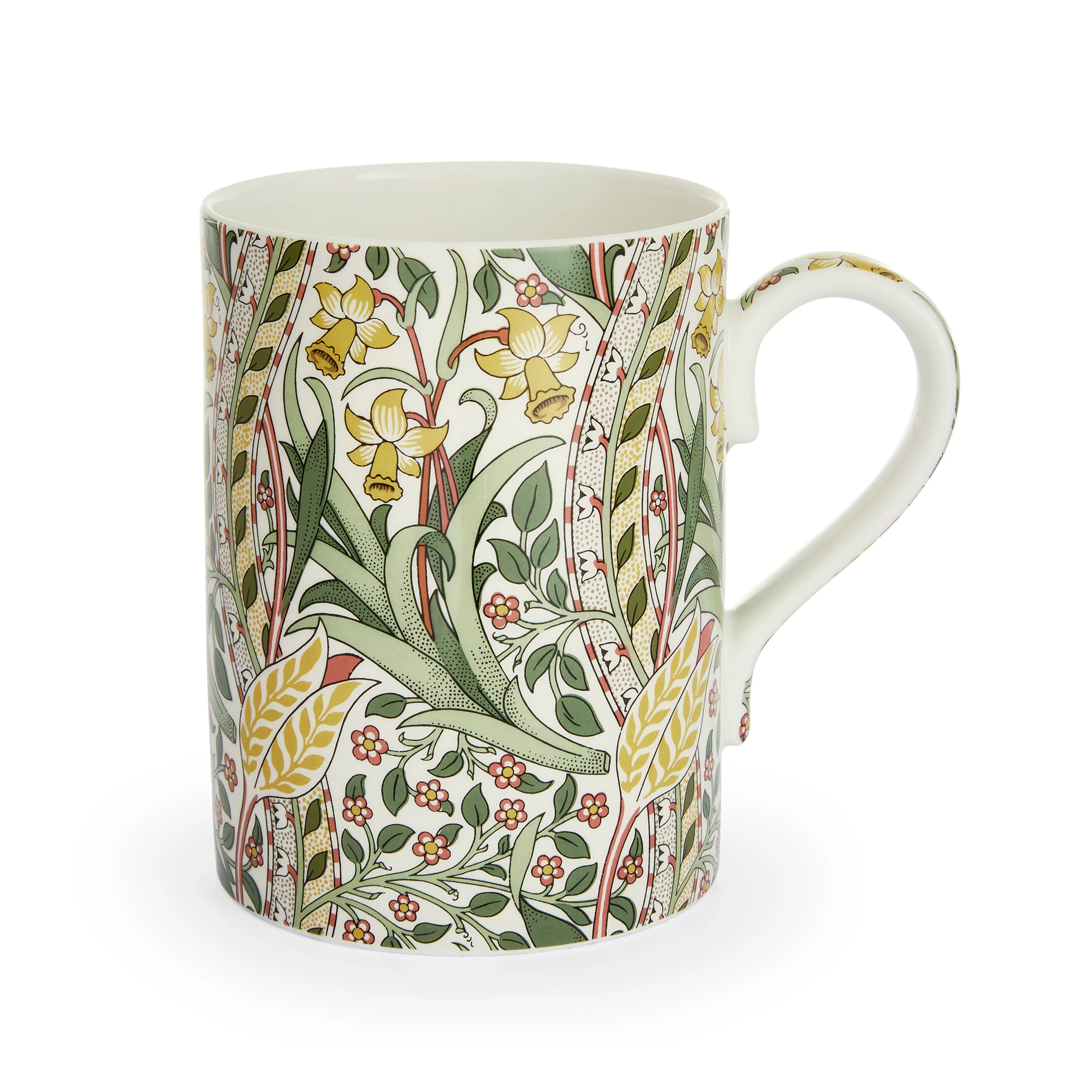 Spode William Morris & Co Krus Daffodil/bayleaf Madder - Kaffekopper Benporselen Gr&oslash;nn - MCOO5583-XS