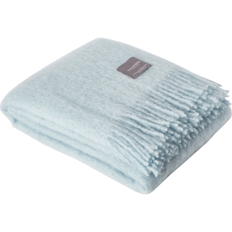 Mohair Teppe Rullet Frynse 130x170 cm, Dusky Blue