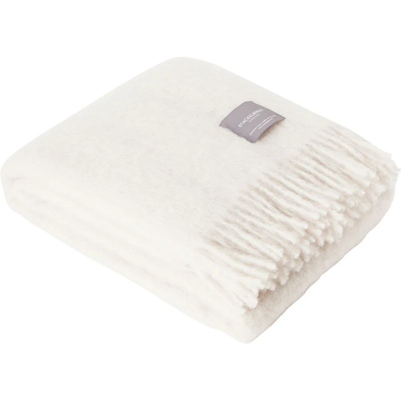 Mohair Teppe Rullet Frynse 130x170 cm, Reflection White