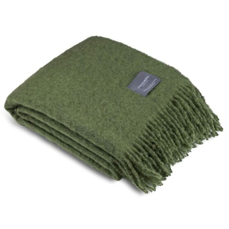 Mohair Teppe Rullet Frynse 130x170 cm, Cedar Green
