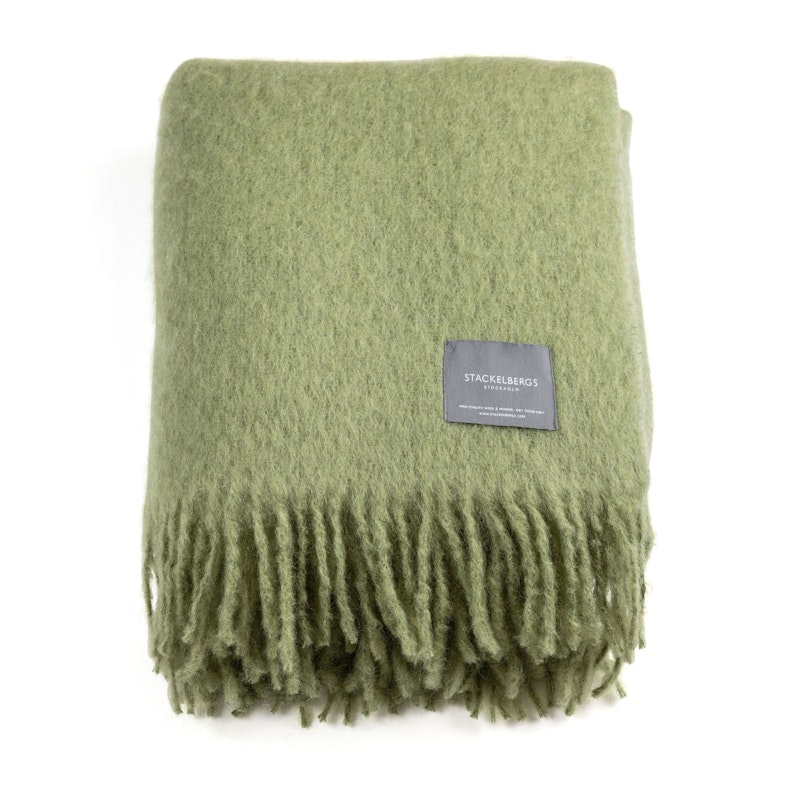 Mohair Teppe Rullet Frynse 130x170 cm, Olive Green