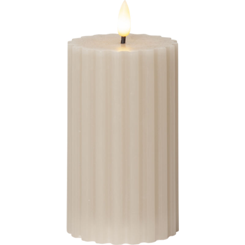 Flamme Stripe Kubbelys LED 15 cm, Beige