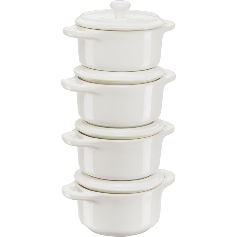 Grytesett Mini Ø10 4-pk, Ivory White