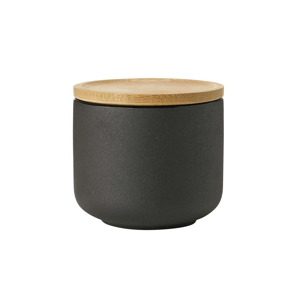 Stelton Theo Krus Med Lokk  -  Kaffekopper Stengods Sort - x-632