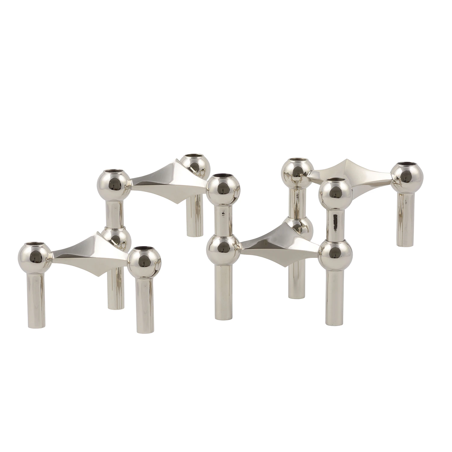 Stoff Nagel Stoff Lysestake 4-pakk  -  Lysestaker Foret Metall Krom - 9004-4pack