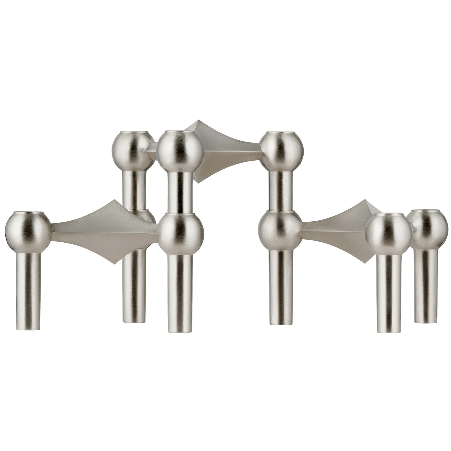 Stoff Nagel Nagel Lysestake 3 Deler Brushed Chrome -  Lysestaker B&oslash;rstet Krom - 9134