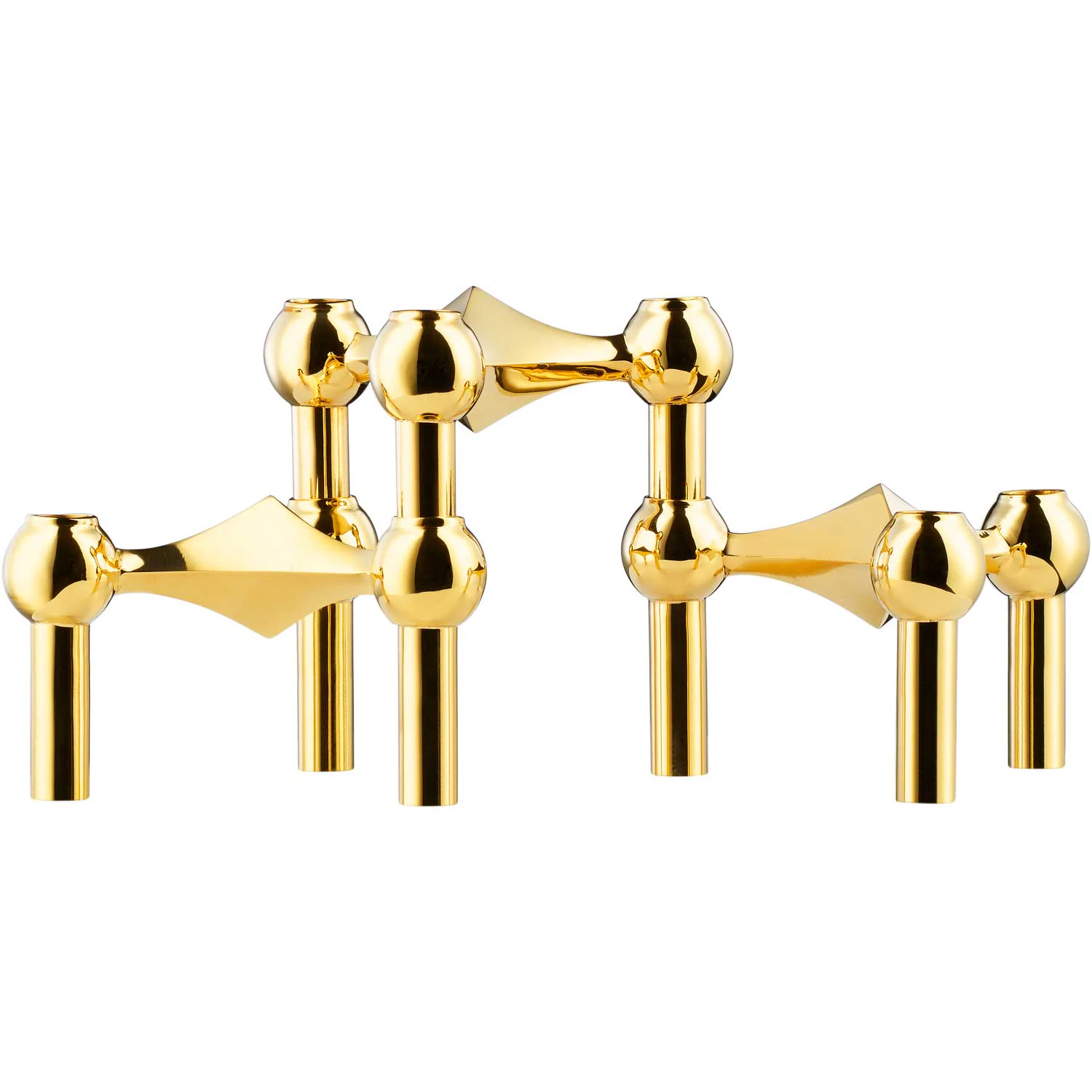 Stoff Nagel Nagel Lysestake 3-pk  -  Lysestaker Messing - 9035