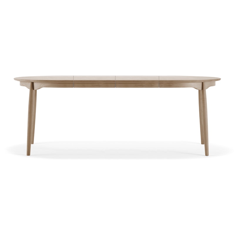 Carl Spisebord Hvitoljet Eik, 2 Forlengelsesplater, 115x115-215 cm