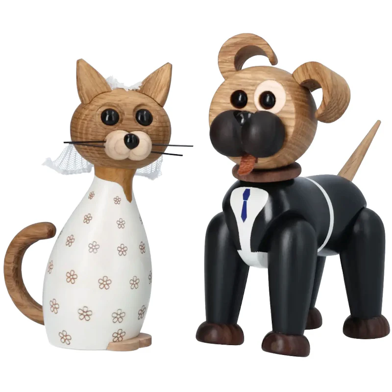 Happy & Lucky Trefigur Bryllupspar, 12,5 cm