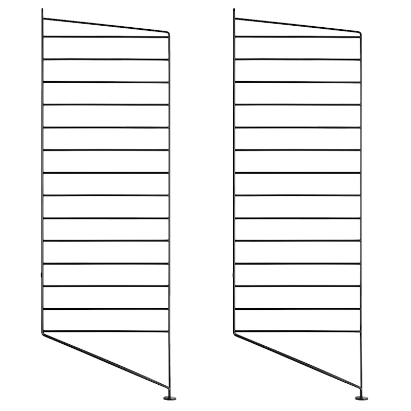 String Gavler Gulv 30x115 cm 2-pk, Sort