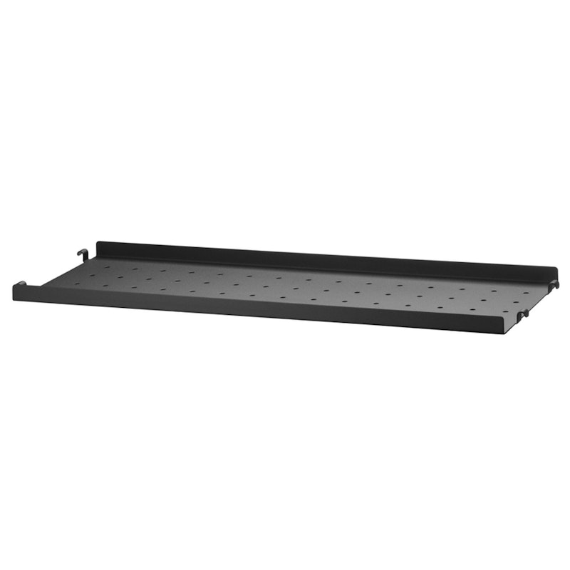 String Hylle med Lav Kant Metall 20x58 cm, Sort