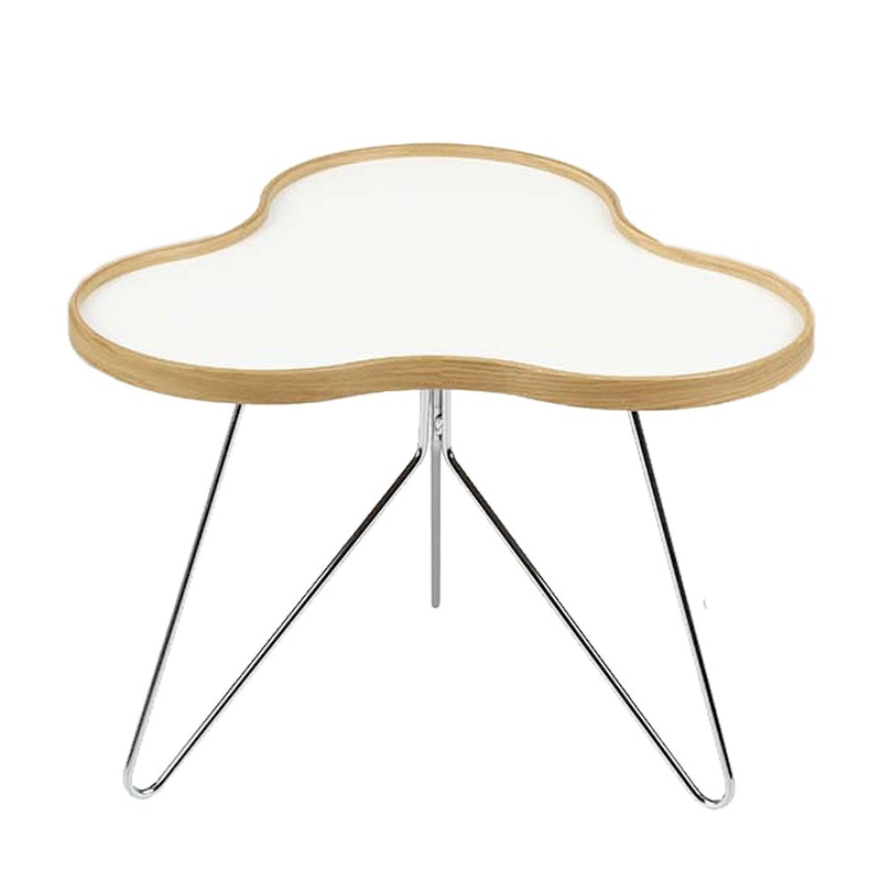 Flower Bord 66 cm, Hvit/Eik/Krom