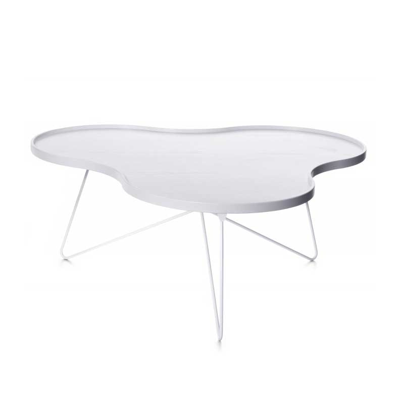 Blomst Mono Bord 90 cm, Hvitglasert Ask
