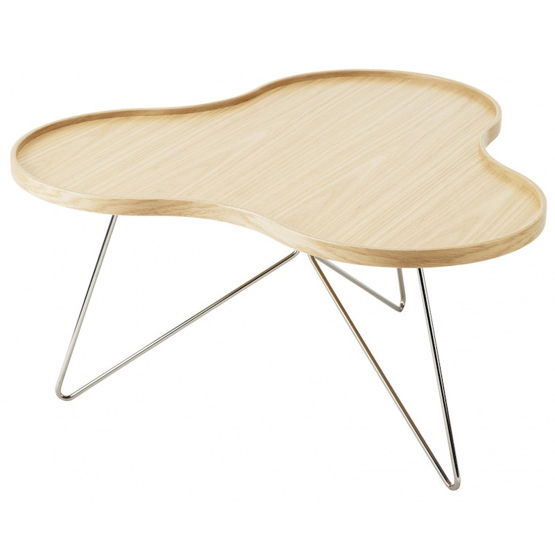 Flower Mono Bord 90 cm, Lakkert Eikfinér/Krom