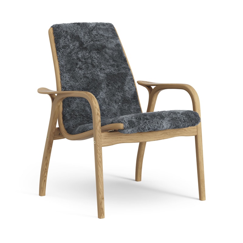 Laminett Lenestol Saueskinn, Oljet Eik / Charcoal