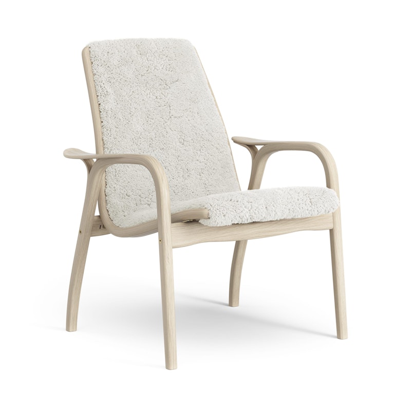 Laminett Lenestol Saueskinn, Hvitpigmentert Lakkert eik / Off-white