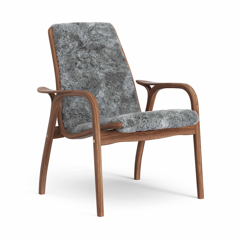 Laminett Lenestol Saueskinn, Lakkert Valnøtt / Scandinavian Grey