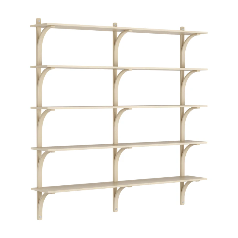 Levi Wall Shelf 180 cm Big, Aluminium / Naturlack Ash
