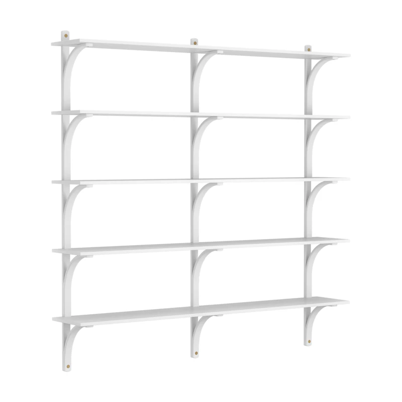 Levi Wall Shelf 180 cm Big, Brass / Vitlaserad Ash