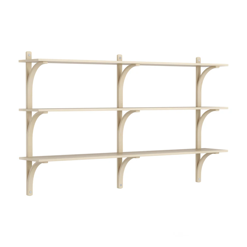 Levi Wall Shelf 180 cm Medium, Aluminium / Naturlack Ash
