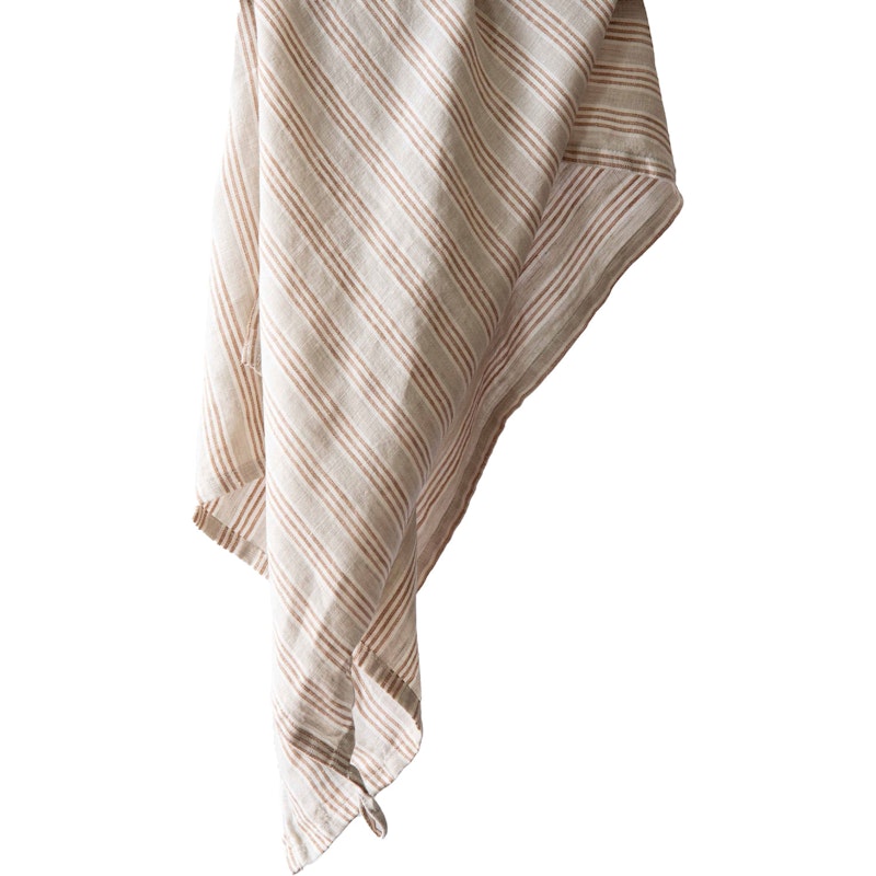 Linen Kjøkkenhåndkle 50x70 cm, Hazelnut Stripe