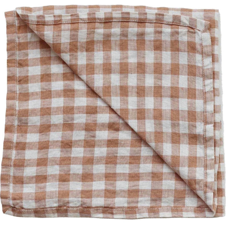 Gingham Serviett 45x45 cm, Biscuit