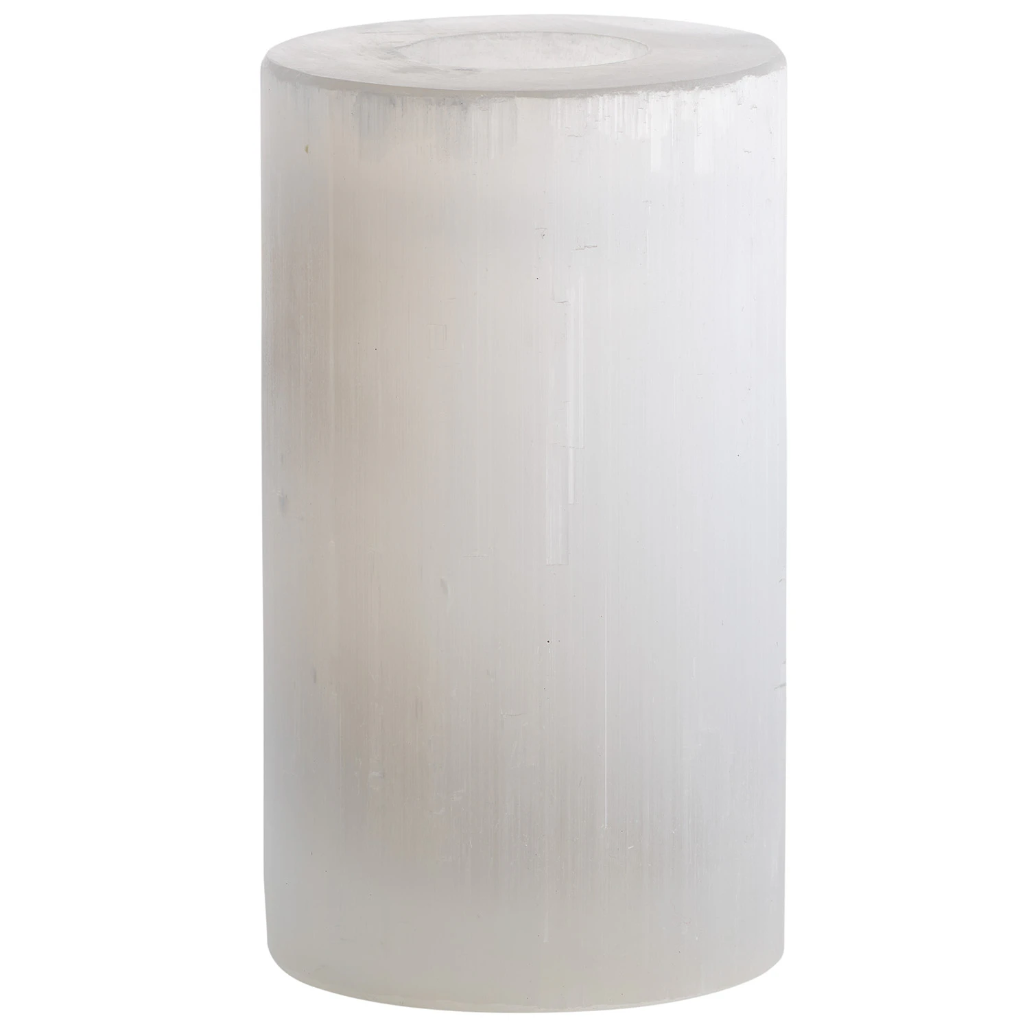 Tine K Slow Lyslykte  15 Cm -  Lysestaker Selenite Crystal Hvit - SLOWCANDLE-L