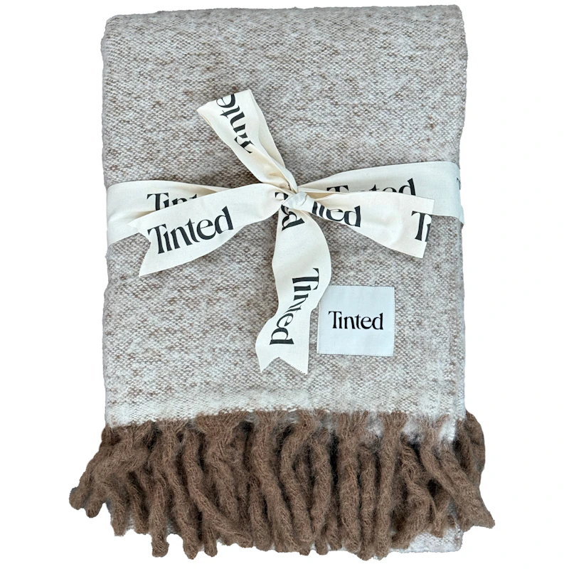 Fridh Pledd Mohair 130x170 cm, Brun / Off-white
