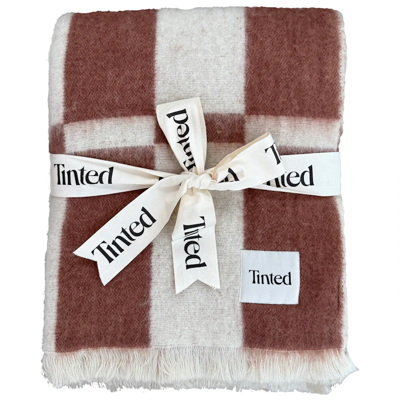 Hallin Pledd Mohair 130x170 cm, Off-white / Rust