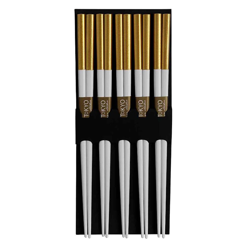 Spisepinner 5-pk, Gold & White