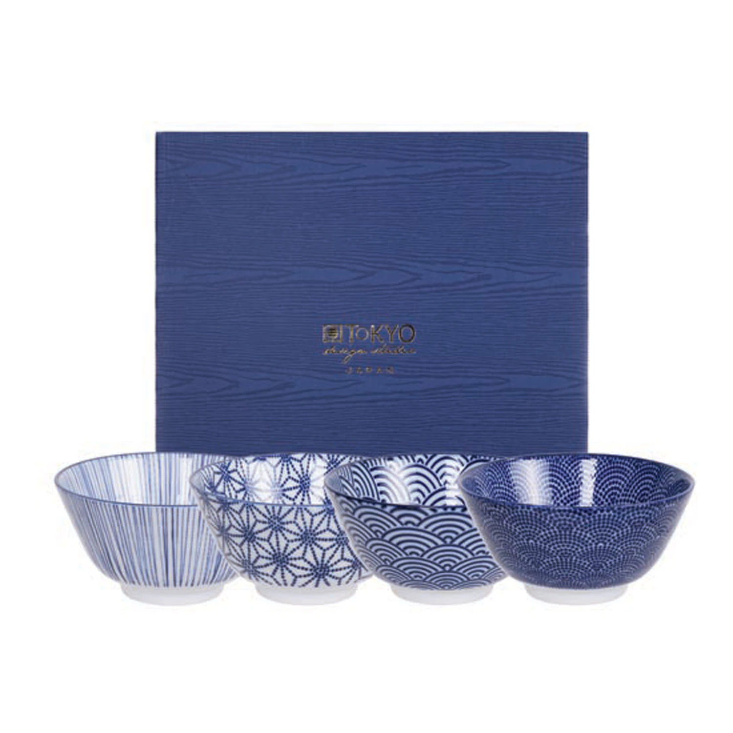 Tokyo Design Studio Nippon Blue Sk&aring;ler 4 Deler 30 Cl -  Serveringssk&aring;ler Porselen Bl&aring; - 16040
