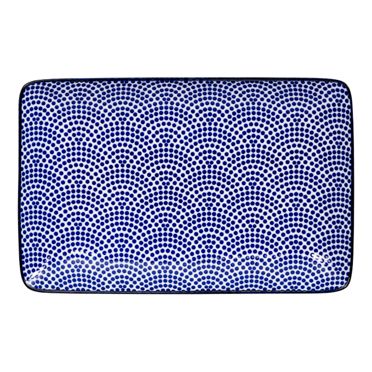 Tokyo Design Studio Nippon Blue Sushi Plate 13,5x21 Cm Dots -  Tallerkener Porselen Bl&aring; - 15606