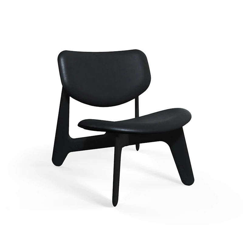 Slab Loungestol, Sort / Sort Skinn