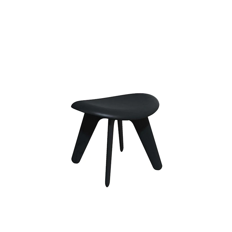 Slab Ottoman, Sort / Sort Skinn