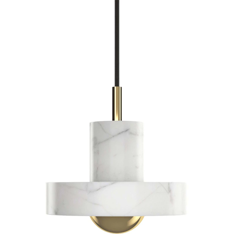 Stone Pendel, White Marble / Gull