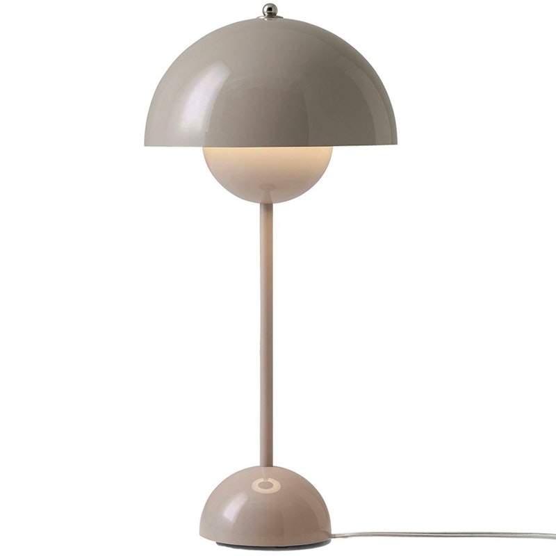 Flowerpot VP3 Bordlampe Laget av PVC, Laget av malt metall, Grey Beige