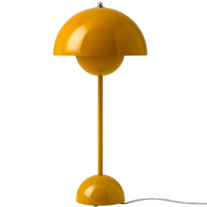 Flowerpot VP3 Bordlampe Laget av PVC, Laget av malt metall, Mustard