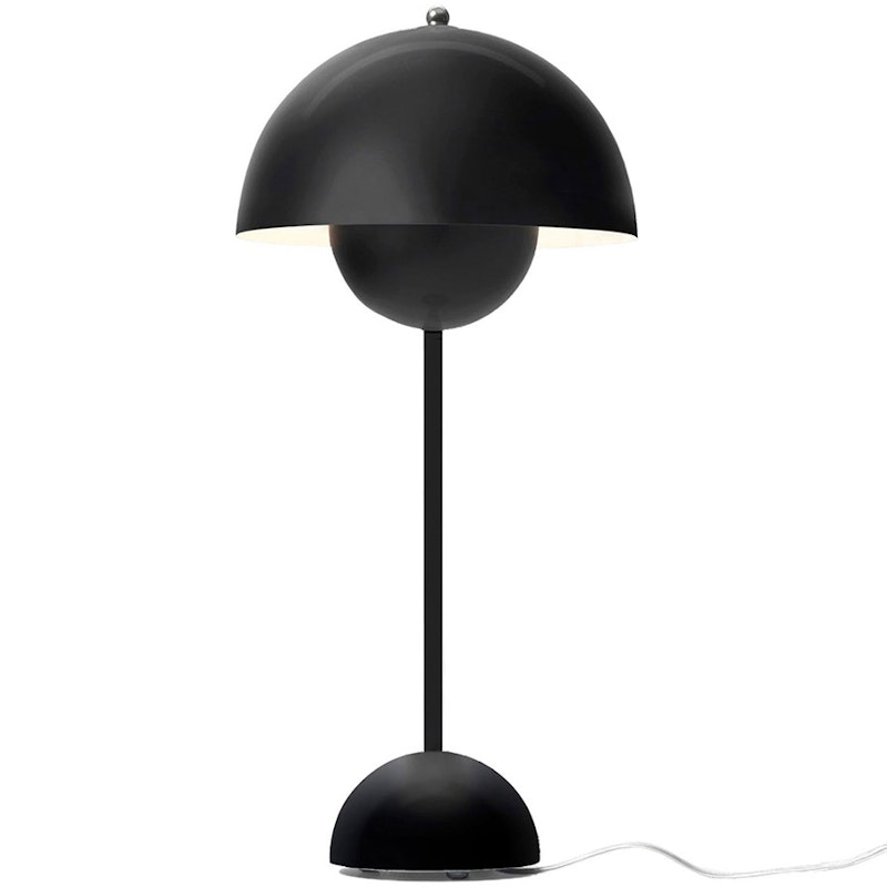 Flowerpot VP3 Bordlampe Laget av PVC, Laget av malt metall, Matt Black