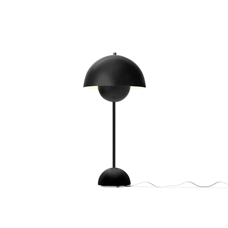Flowerpot VP3 Bordlampe Laget av PVC, Laget av malt metall, Matt Black