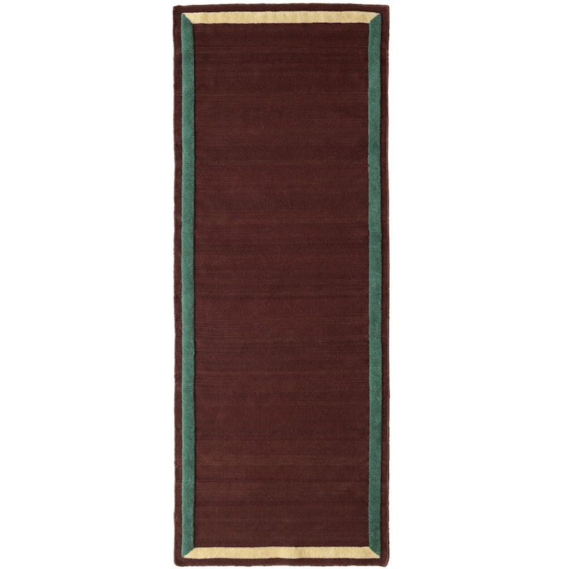 Framed Rug AP14, Sisal, 90x240 cm Ullteppe 90x240 cm Plomme